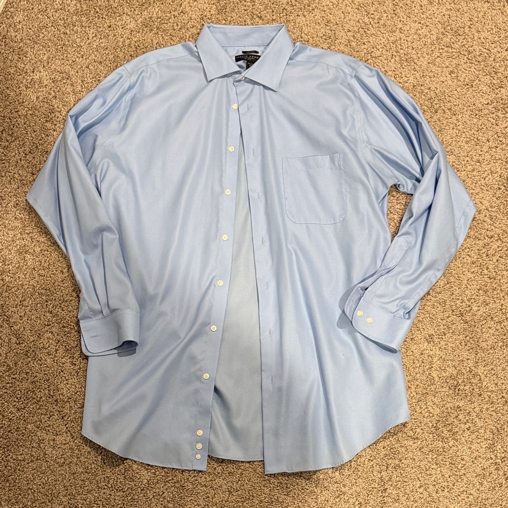 Pronto Uomo Light Blue Long Sleeve Dress Shirt with Chest Pocket